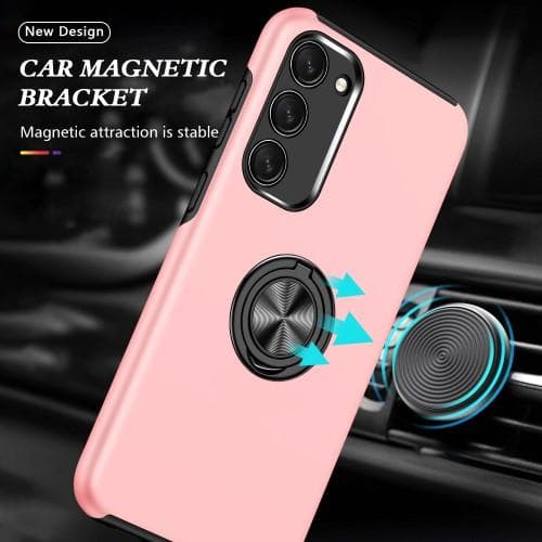 Samsung Galaxy S23+ Hybrid Deksel Med Fingerring - Rosa Pink
