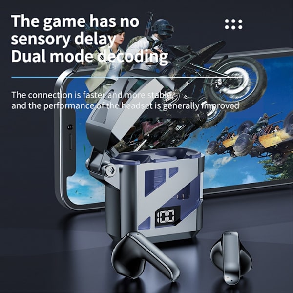 Cool Mecha Style In-Ear Bluetooth Headset Trådlösa hörlurar - Grön Grön
