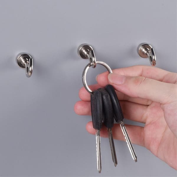 Inget borrande magnetiska krokar Hårda hängare hem kök kontor 2 - pack Silver