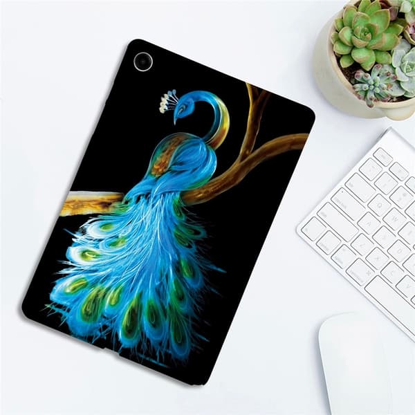 Til Samsung Galaxy Tab A11+ Etui Mønstertryk Slankt TPU Beskyttende Tablet Etui Peacock Multicolor