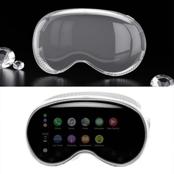 TPU-fodral för A Vision Pro Headset Skyddsfodral Transparent