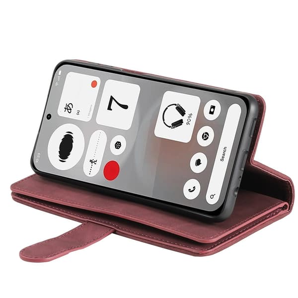 Mobilfodral med kortfack och handledsrem till Nothing Phone (4b) Röd