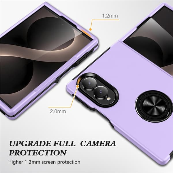 Hybridtelefonfodral med ringhållare till Samsung Galaxy Z Fold8 Lila