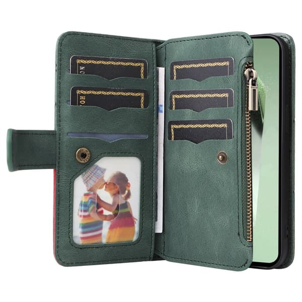 KT Multifunksjons Serie-5 Telefonveske for Samsung Galaxy S24 FE Green