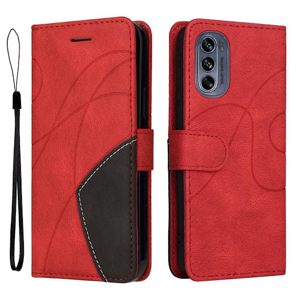 Til Motorola Moto G62 KT-serie-1 dobbeltfarve Red