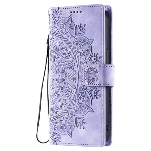 Til Samsung Galaxy S26 Ultra tegnebogscover Cover Shell Mandala Blomstermønster Purple