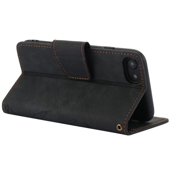 Til iPhone 17e / 16e Etui Sommerfugl Blomst Ridsefast Telefoncover Black