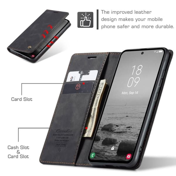 CASEME Retro Pung Taske til Samsung Galaxy A54 - Sort Black