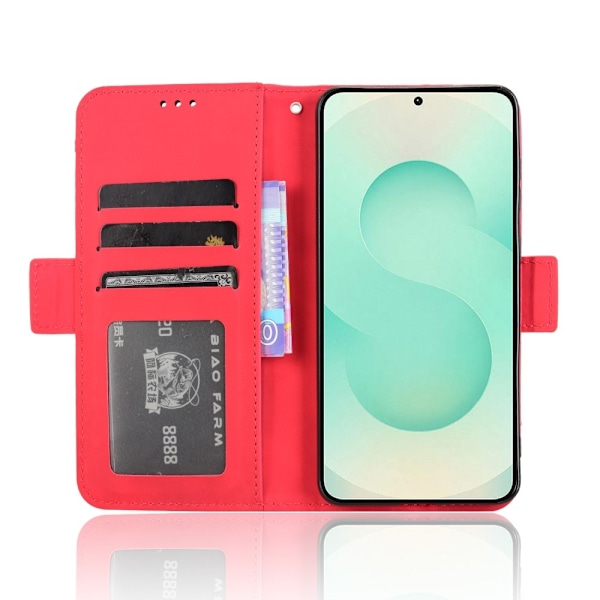Wallet case Case Cover for Samsung Galaxy S25 Edge Red