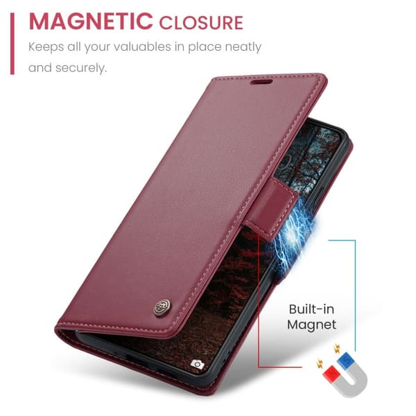 CASEME Retro Lompakkokotelo Xiaomi 14 Red