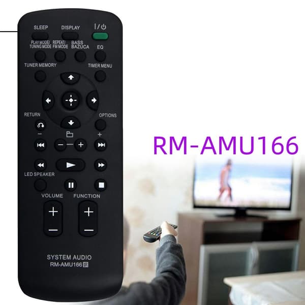 Fjernkontroll utskiftning for RM-AMU166 for Sony høyttalere Black