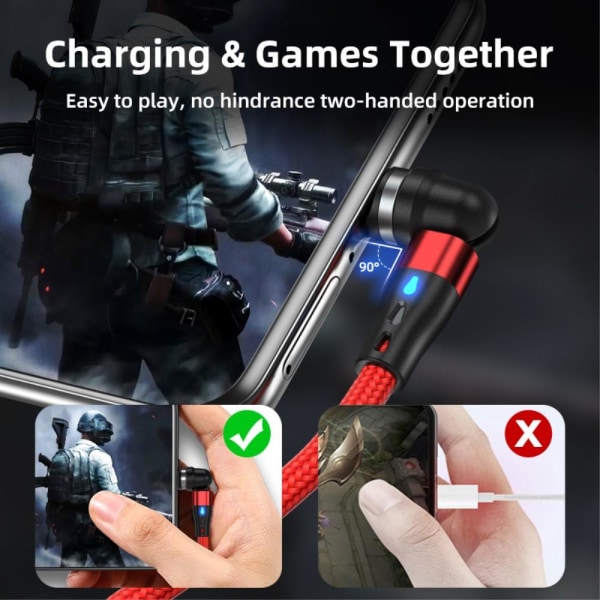 1 m latauskaapeli 3-in-1 magneettinen Lightning-/Type-C/Micro Black