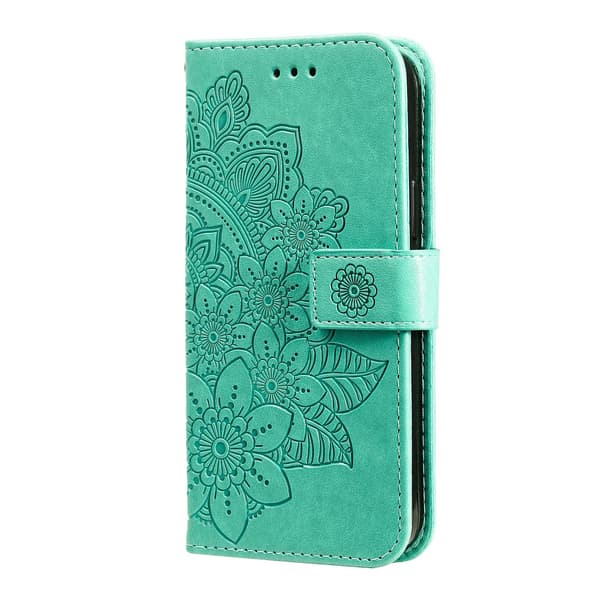Xiaomi Redmi 15C Jalustakotelo Mandala Lompakkokotelo Green