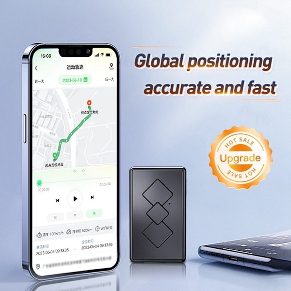 Global GPS Tracker Anti Lost 3D Street View Locator med intelligenta varningar Svart