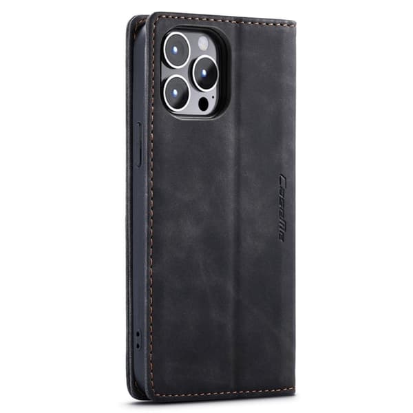 CASEME Retro Lompakkokotelo iPhone 14 Pro Max - Musta Black