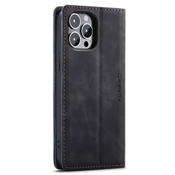 CASEME Retro tegnebog taske til iPhone 14 Pro Max - Sort Black