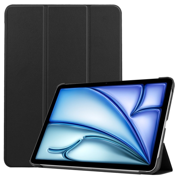 Til iPad Air 11 (2024) Etui Tre-fold Stativ Tablet Cover - Sort Black