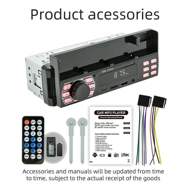 Bluetooth Stereo Autostereo FM Radio MP3 - soitin Puhelinteline Black