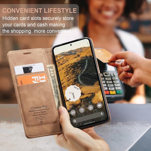 CASEME Google Pixel 10 Pro XL Kotelo Teline Puhelinkotelo Brown
