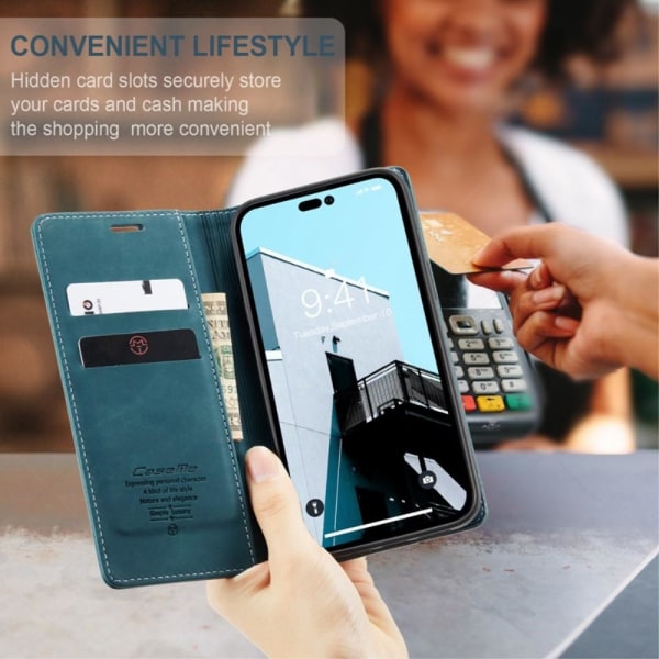 CASEME Plånboksfodral iPhone 14 Pro - Blå Blå