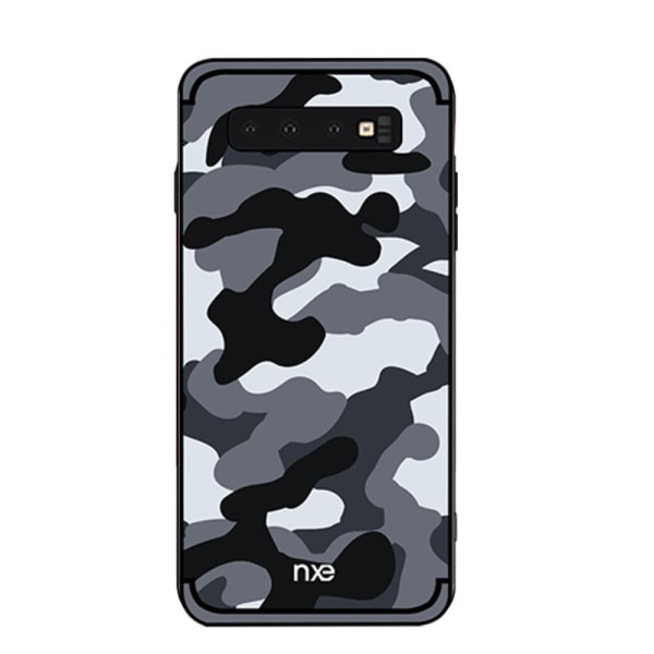 NXE Camouflage Pattern TPU Mobile Phone Case Samsung Galaxy S10 Plus - Gray Grey