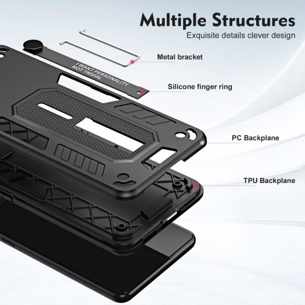 Til Samsung Galaxy A54 5G Kickstand Hybrid-etui Dobbeltlagsbeskyttelse Black