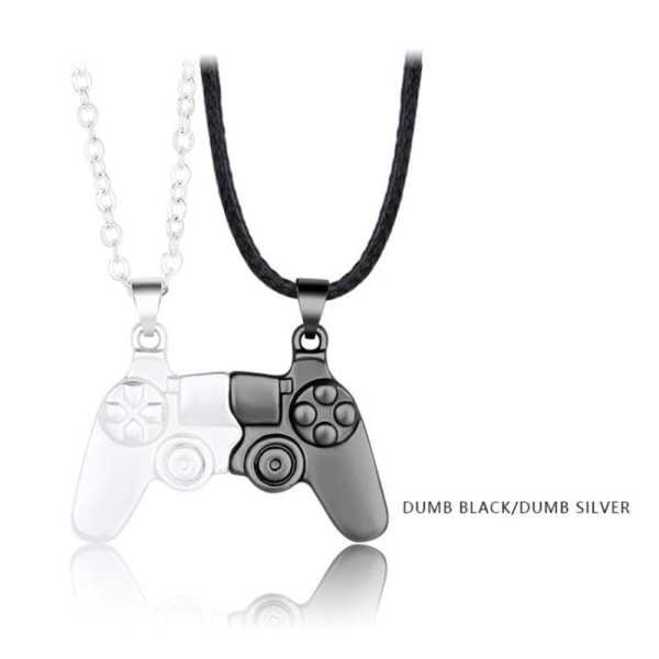 Magnetisk Game Controller Handkontroll Halsband Par Present - Svart/Silver Multicolor