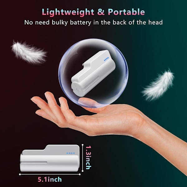 För Meta Quest 3 Quest 2 5000mAh 18W Snabbt Batteri Powerbank med LED-indikator Vit