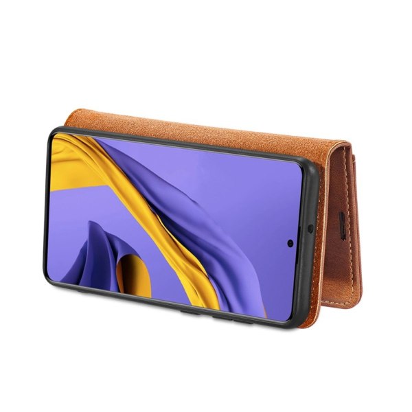 DG.MING Samsung Galaxy A71 Split Läder Plånboksfodral - Brun Brown