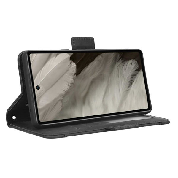 Google Pixel 7a Useita korttipaikkoja Puhelimen Lompakkokotelo - Musta Black