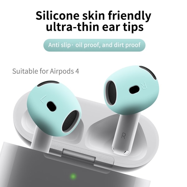 Til AirPods 4 ørepropper Anti-slip silikone etui Øreværne ørepropper Green