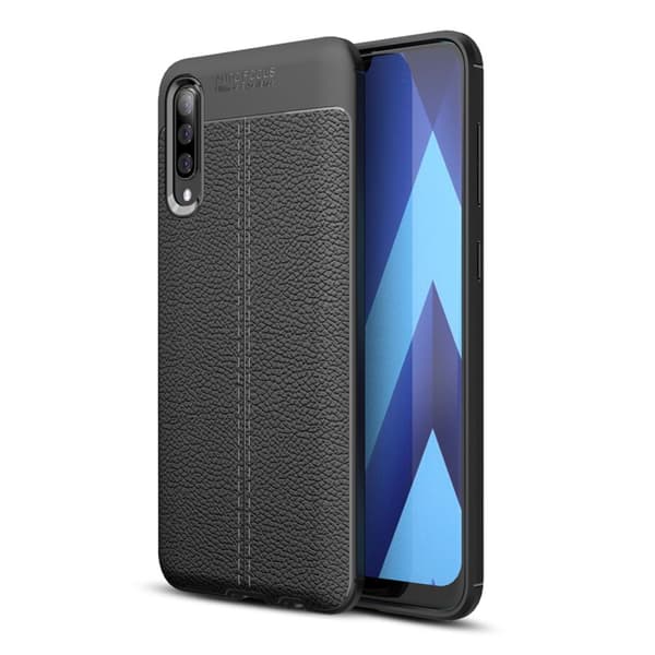 Til Samsung Galaxy A70 TPU - cover Litchi Grain Black