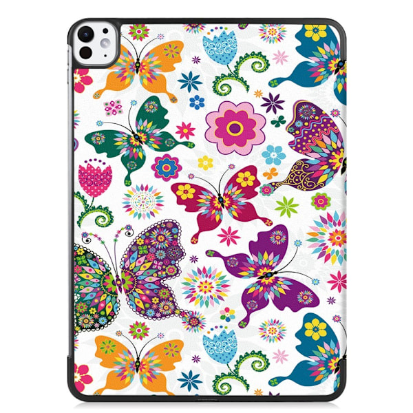 Til iPad Pro 11 (2024) Etui Tre-fold Stativ Tablet Cover - Butterflies Multicolor