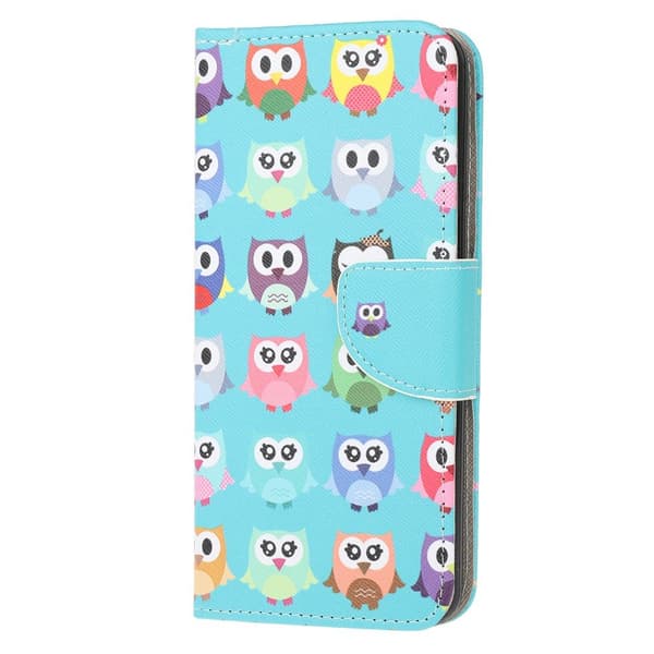 For Samsung Galaxy A71 Wallet Stand - Cute Owls Black