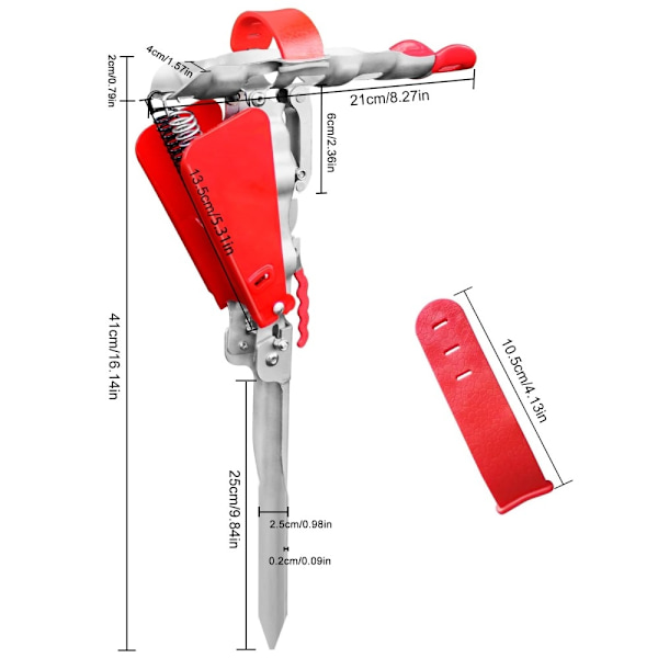 Automatisk fjederstangsholder Fiskestang foldebeslag Fishing Red