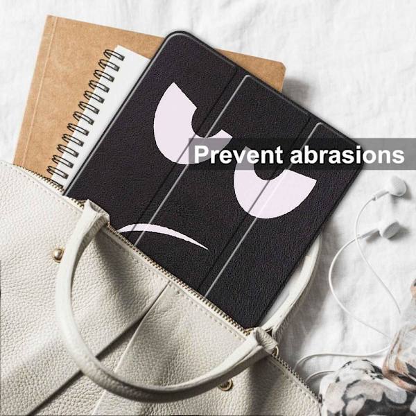 Tri-fold Stand Case for iPad 10.9 (2022) Tablet Cover Pen Holder - Don't Touch Me Black
