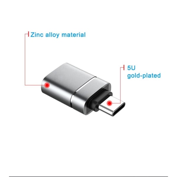 USB C - USB-sovitin USB-C - USB 3.0 -sovitin OTG MacBook Prolle Black