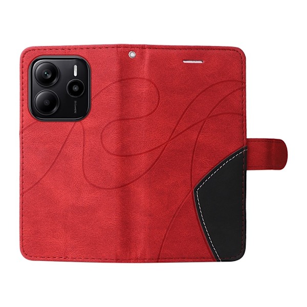 Til Xiaomi Redmi Note 14 4G KT-serie-1 dobbeltfarve tegnebog Red