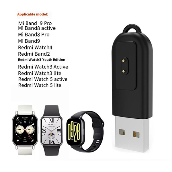 Laddare till Xiaomi Smart Band 9 Pro / 9 / 8 Pro Svart