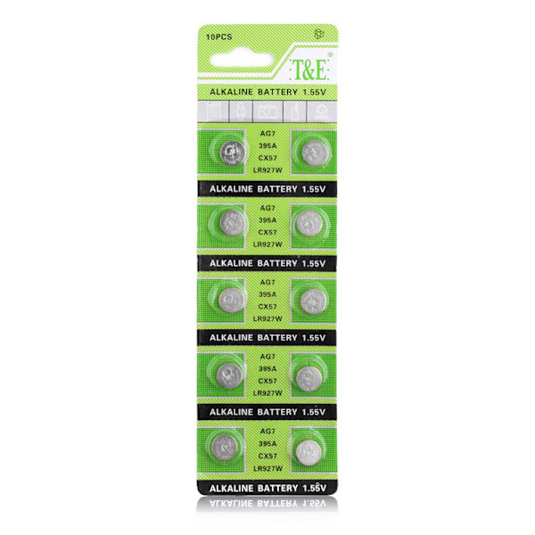 Alkalisk knappcellebatteri SR57/V395/AG7 Stor pakke Silver