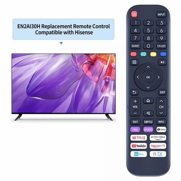 Fjärrkontroll Ersättning för EN2AI30H För Hisense Smart Tv Svart