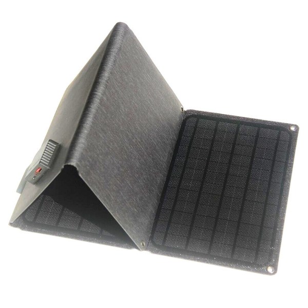 Solcelleoplader 30W Solpanel 5V / 12V Vandtæt Dobbelt USB-porte Black