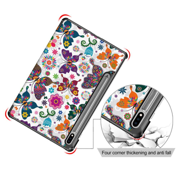 Slim Fit Cover Fodral Till Samsung Galaxy Tab S7 FE /Tab S7 Plus / Tab S8+ - Butterflies multifärg