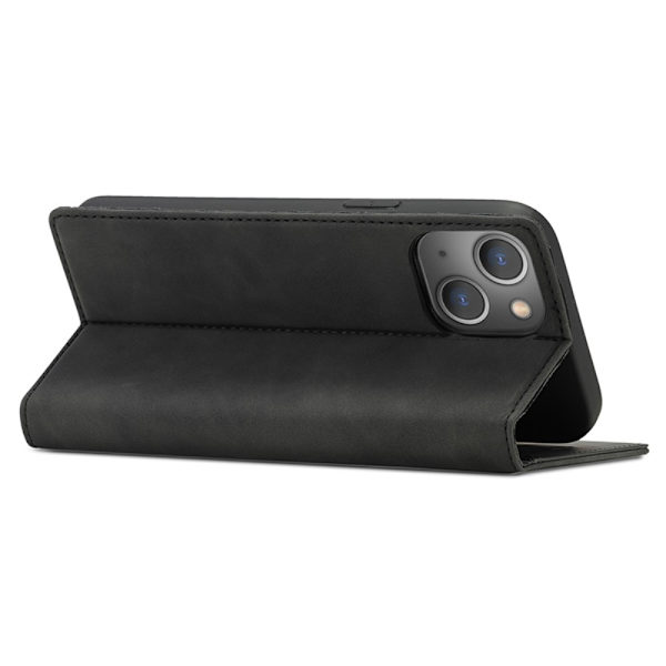 LC.IMEEKE Magneettinen puhelinkotelo iPhone 15 -telineen lompakon suojukselle Black