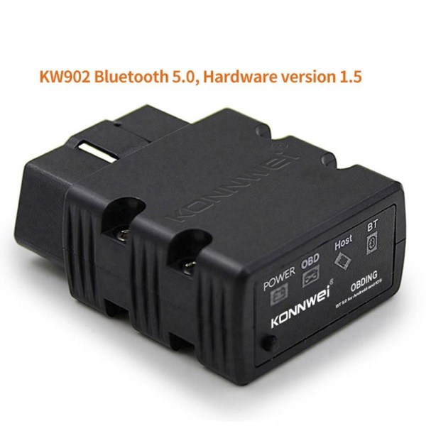 KONNWEI Bluetooth ELM327 OBD2 IOS Android bilkodläsare Svart
