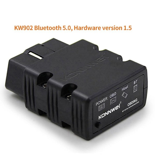 KONNWEI Bluetooth ELM327 OBD2 IOS Android diagnostisk værktøj Black