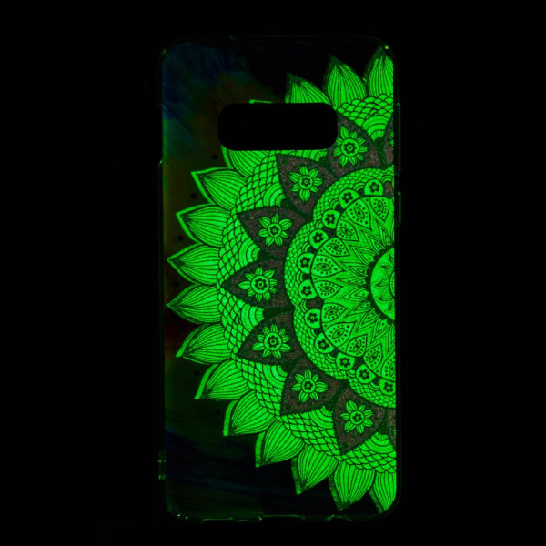 Luminous Glow Pattern Printing TPU Case for Samsung Galaxy S10e - Colorized Mandala Pattern Black