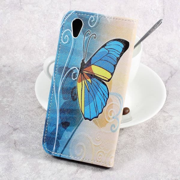 Pattern Printing Wallet Folio Flip Suojakuori - Sony Xperia XA1 Beautiful Butterfly