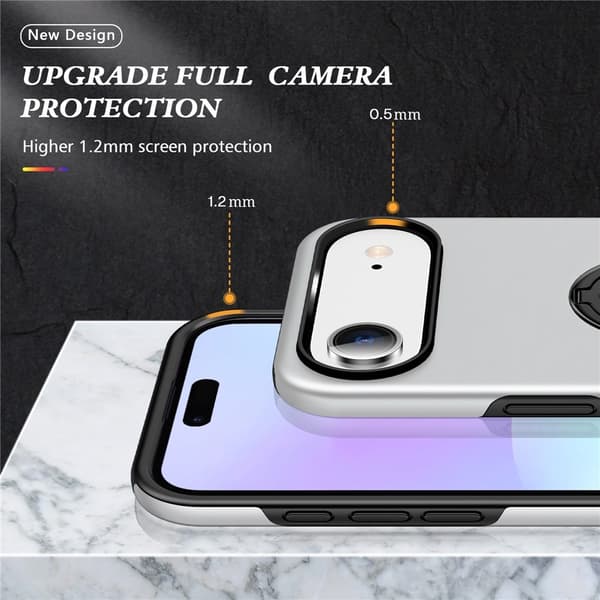 For iPhone Air Hybrid-deksel med Fingerring Silver