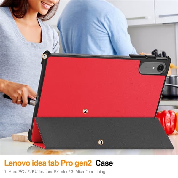 Lenovo Idea Tab Pro Gen 2 13" Suojakotelo Teline Iskunkestävä - Punainen Red
